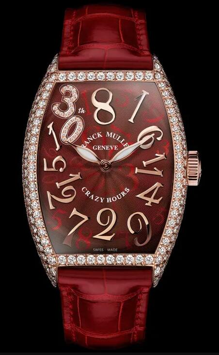 Replica Watch Franck Muller Crazy Hours 30th Anniversary 5850 CH 30TH CD Red With diamond